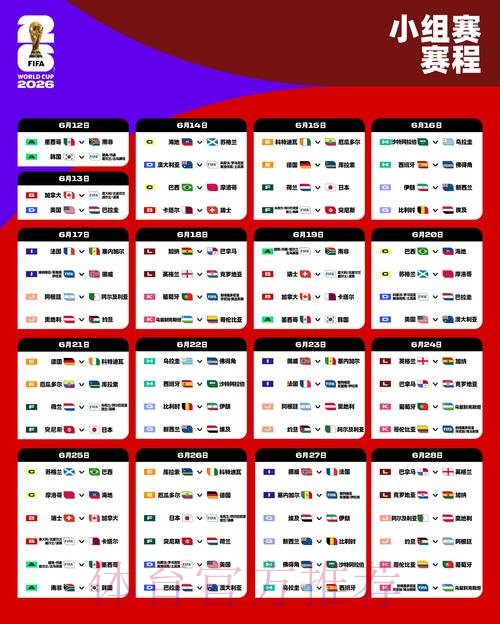 2026世界杯小组赛赛程详细安排全程直播直播平台 2026世界杯小组赛赛程详细安排全程直播直播平台